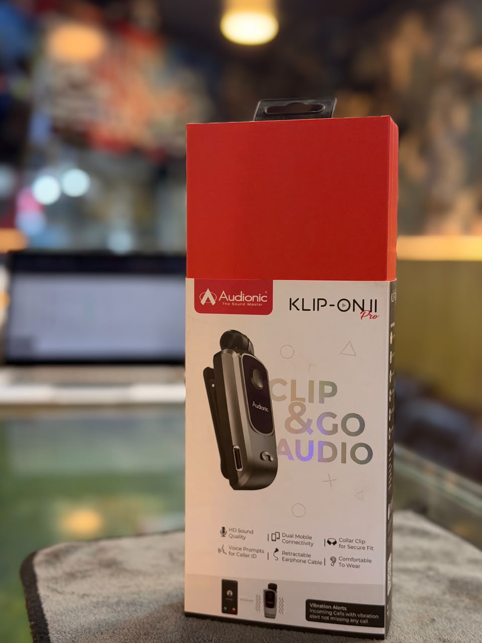 Audionic Business KLIP-ON 7 Bluetooth Headset – Dual Device Connectivity & HD Sound