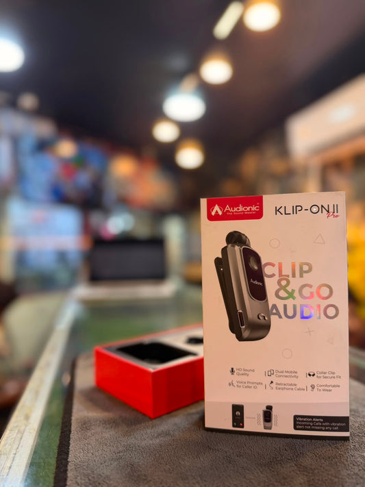 Audionic Business KLIP-ON 7 Bluetooth Headset – Dual Device Connectivity & HD Sound