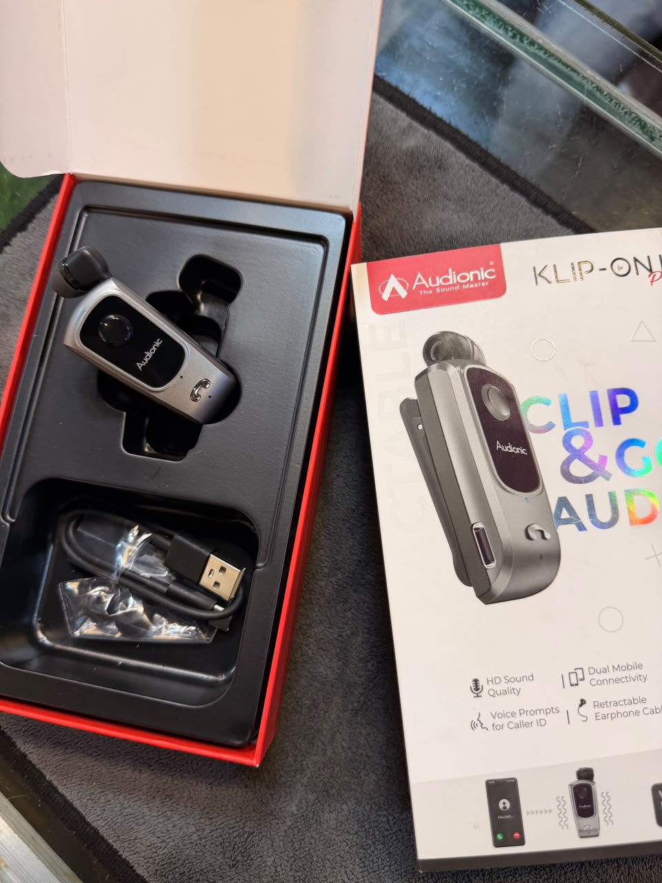 Audionic Business KLIP-ON 7 Bluetooth Headset – Dual Device Connectivity & HD Sound