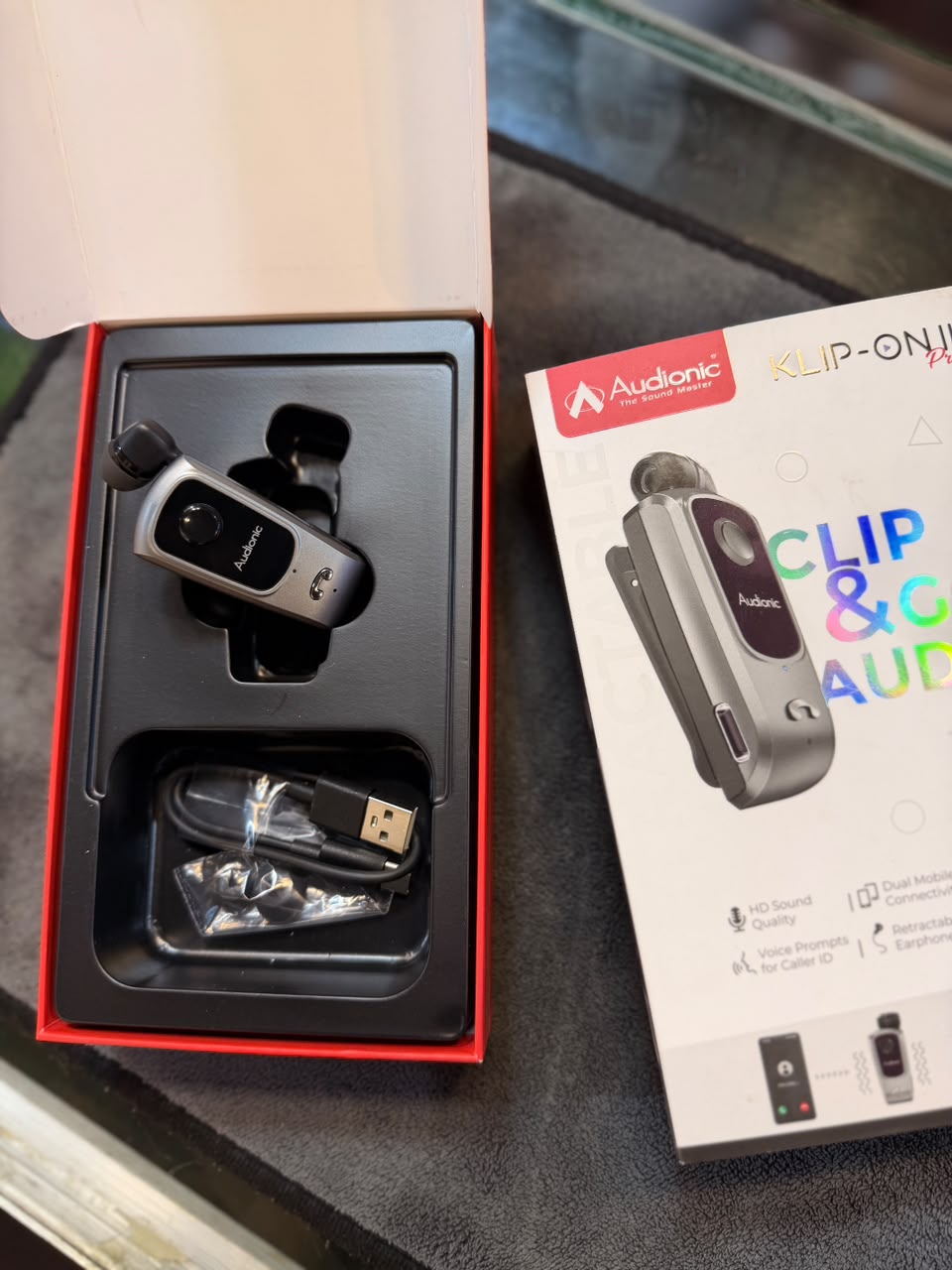 Audionic Business KLIP-ON 7 Bluetooth Headset – Dual Device Connectivity & HD Sound