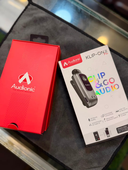 Audionic Business KLIP-ON 7 Bluetooth Headset – Dual Device Connectivity & HD Sound