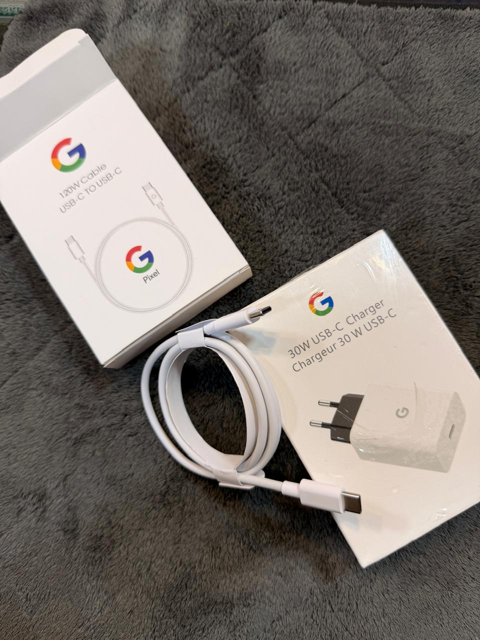 Google 30W USB-C Cable + 30W USB-C Fast Charger – Type-C Charging Set