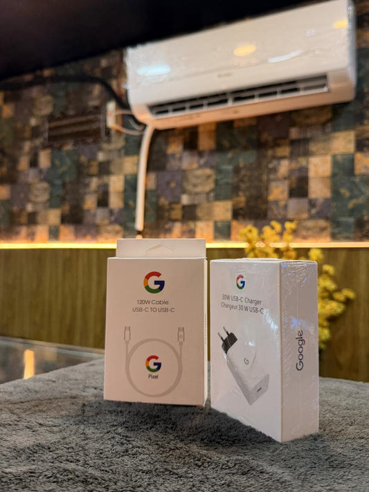 Google 30W USB-C Cable + 30W USB-C Fast Charger – Type-C Charging Set