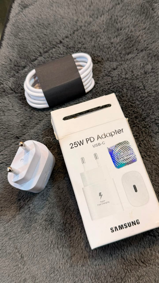 25W PD USB-C Fast Charger Adapter with Type-C Cable – Super Fast Charging