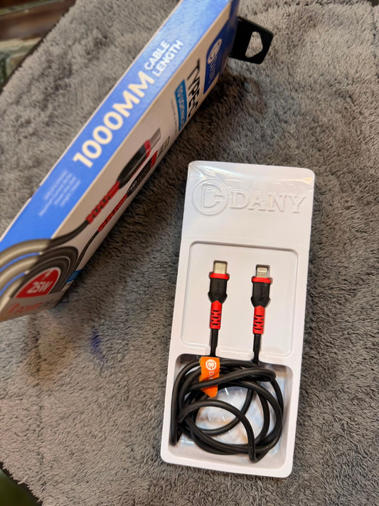 DANY USB-C to Lightning Cable 1M – 28W Fast Charging & Data Transfer
