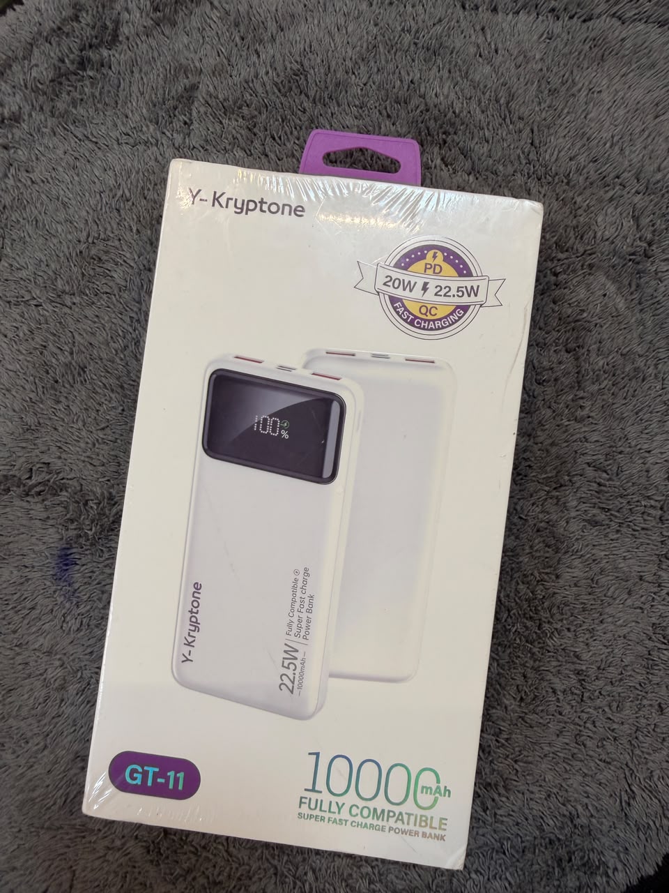 Y-Kryptone GT-11 10000mAh Power Bank – 22.5W Fast Charging