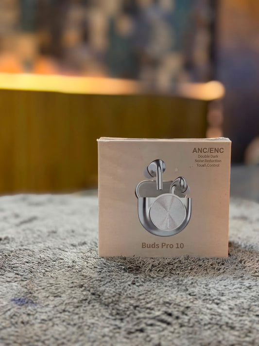 Buds Pro 10 TWS Earbuds – Metallic Silver