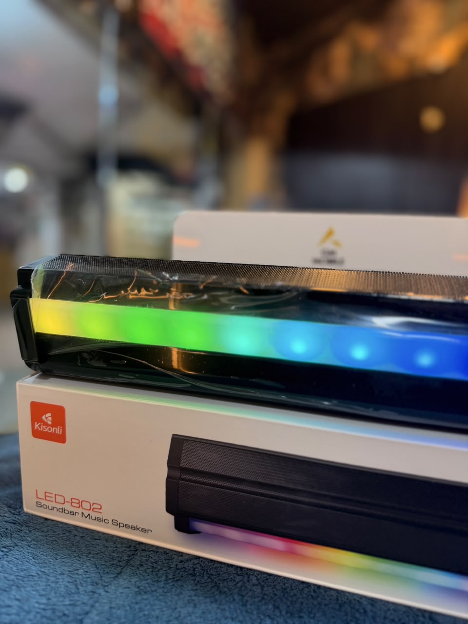 Kisonli LED-802 Bluetooth 5.3 Soundbar Speaker with RGB LED Lights