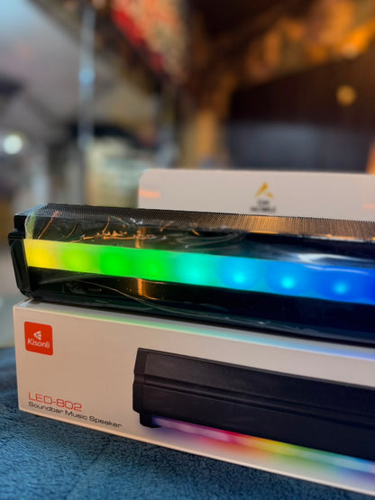 Kisonli LED-802 Bluetooth 5.3 Soundbar Speaker with RGB LED Lights