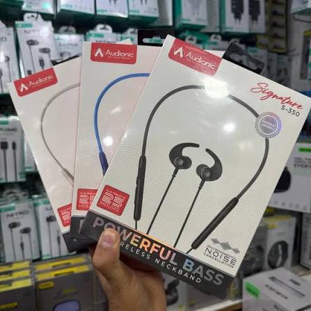 Audionic Signature S-350 Bluetooth Neckband – 25H Playtime, ENC & Fast Charging